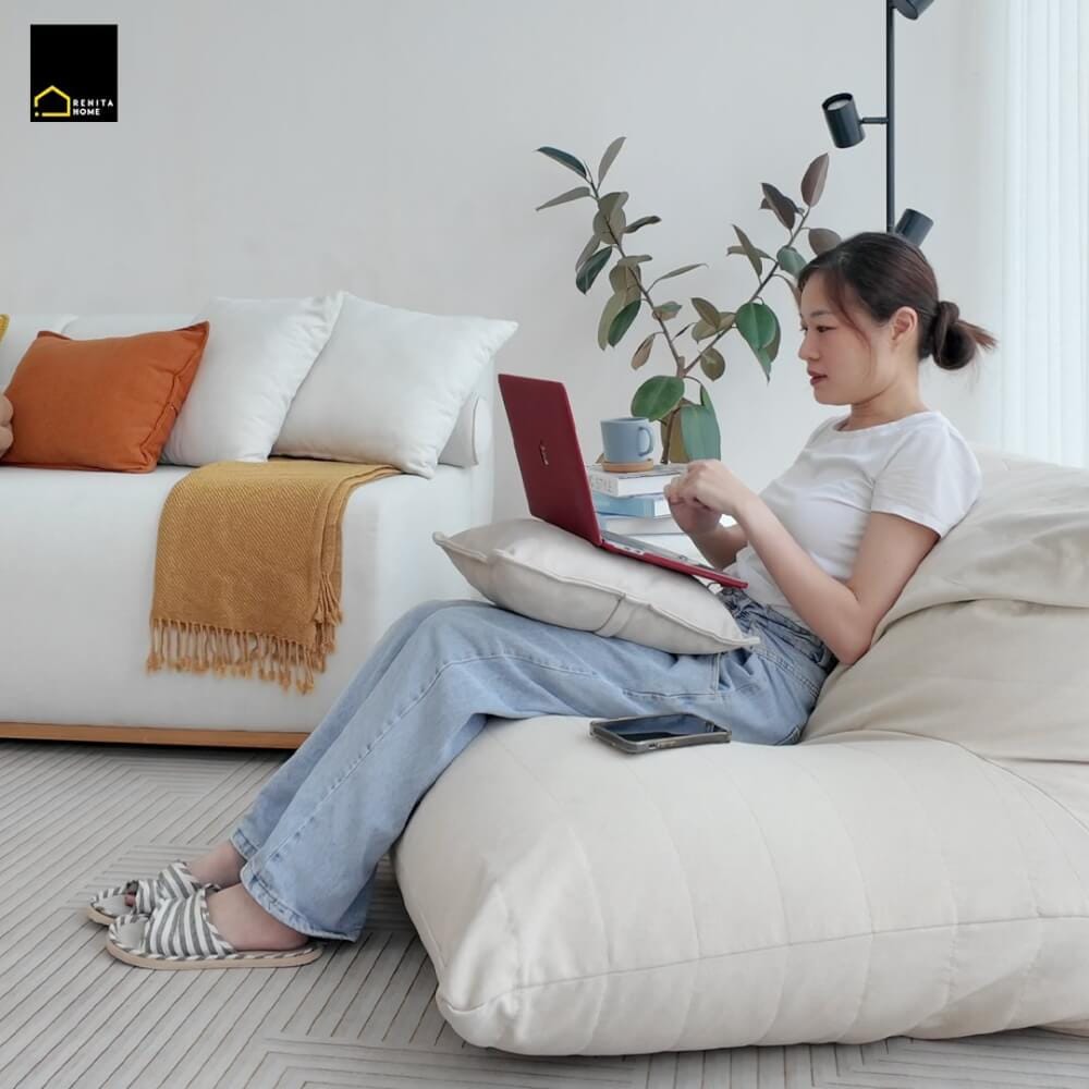 บีนแบค RENITA HOME รุ่น CANBERRA (สีเทาอ่อน A1-06) 100x100ซม._3
